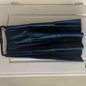 Tiered Denim Jean Skirt